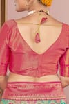 Buy_Naintara Bajaj_Pink Brocade, Silk Embroidery V-neck Mughal Woven Saree And Blouse Set 