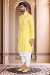 Buy Arihant Rai Sinha Yellow Brocade, Silk Woven Straight Kurta With Patiala Online at Aza Fashions Buy_Arihant Rai Sinha_Yellow Brocade, Silk Woven Straight Kurta With Patiala_Online_at_Aza_Fashions