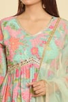 Buy_Samyukta Singhania_Multi Color Georgette, Net, Satin, Multicolor Botanical Print Anarkali Set _Online_at_Aza_Fashions