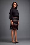 Deepika Arora Black Polyester Applique Geometric Embroidered Skirt Online at Aza Fashions Deepika Arora_Black Polyester Applique Geometric Embroidered Skirt _Online_at_Aza_Fashions