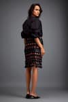 Shop Deepika Arora Black Polyester Applique Geometric Embroidered Skirt at Aza Fashions Shop_Deepika Arora_Black Polyester Applique Geometric Embroidered Skirt _at_Aza_Fashions