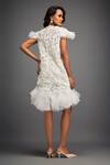 Shop_Deepika Arora_White Net Applique Floral Closed Ruffle Dress _at_Aza_Fashions