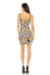 Shop_Mac Duggal_Multi Color Polyester Sequins, Embroidery Sweetheart Neck Floral Mini Dress _at_Aza_Fashions