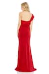 Shop_Mac Duggal_Red Polyester Plain Sweetheart Neck One Shoulder Draped Trumpet Gown _at_Aza_Fashions