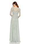 Shop_Mac Duggal_Grey Polyester Sequin V Neck Garden Embroidered Wrap Gown _at_Aza_Fashions