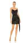 Buy_Mac Duggal_Black Polyester Sequins Cowl Neck Dress _at_Aza_Fashions