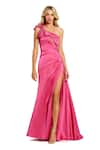 Buy_Mac Duggal_Pink Polyester Crystal One Shoulder Neck Bow Embellished Gown _at_Aza_Fashions