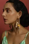 Buy_Trupti Mohta_Gold Plated Enamelled Soaring Affection Parakeet Earrings _at_Aza_Fashions