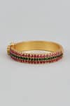 Karisa Designs_Red Stones Floral Kundan Embellished Bangle _Online_at_Aza_Fashions