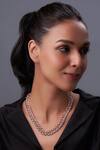 Buy_Karisa Designs_Rose Gold Interlinked Chain Link Necklace _at_Aza_Fashions