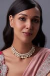 Buy_Karisa Designs_White Moissanite And Pearl Choker _at_Aza_Fashions