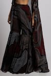 Rajat K Tangri_Black Georgette Embroidered Sequin Cape Open Sharara Set _Online_at_Aza_Fashions