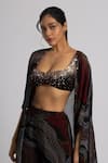Buy_Rajat K Tangri_Black Georgette Embroidered Sequin Cape Open Sharara Set _Online_at_Aza_Fashions
