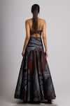 Shop_Rajat K Tangri_Black Tafetta Embroidered Chain Halter Blouse And Flared Skirt Set _at_Aza_Fashions