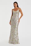 Buy_Mac Duggal_Multi Color Polyester Floral Paillette Scoop Neck Embellished Mesh Gown _at_Aza_Fashions