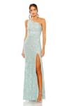 Buy_Mac Duggal_Blue Polyester Sequins Asymmetric Hand Embroidered Gown _at_Aza_Fashions