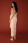 Shop_Antithesis India_Beige Cotton Beads, Embroidery Wave Pattern Wrap Skirt _at_Aza_Fashions