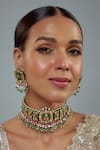 Buy_Vivinia By Vidhi Mehra_Gold Plated Kundan, Beads Saadgi And Embellished Choker Necklace Set _Online_at_Aza_Fashions