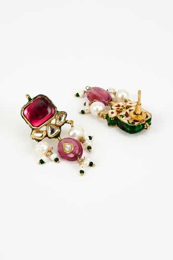 Vivinia By Vidhi Mehra_Gold Plated Pearls, Stones Kundan And Embellished Choker Set _Online_at_Aza_Fashions