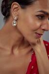 Buy_Vivinia By Vidhi Mehra_Gold Plated Piping, Stones Kundan Polki Dangler Earrings _Online_at_Aza_Fashions