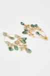 Vivinia By Vidhi Mehra_Gold Plated Beads, Crystals Kundan Polki Embellished Danglers _Online_at_Aza_Fashions