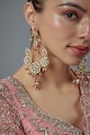 Buy_Vivinia By Vidhi Mehra_Gold Plated Beads, Diamonds And Pink Polki Kundan Danglers _Online_at_Aza_Fashions
