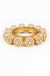 Shop_Vivinia By Vidhi Mehra_Gold Plated Pearls Kundan Embellished Kada Bangle _at_Aza_Fashions