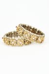 Vivinia By Vidhi Mehra_Gold Plated Zari, Pearls Kundan And Embellished Bangles Set _Online_at_Aza_Fashions
