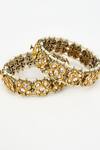 Shop_Vivinia By Vidhi Mehra_Gold Plated Zari, Pearls Kundan And Embellished Bangles Set _at_Aza_Fashions