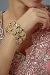 Buy_Vivinia By Vidhi Mehra_Gold Plated Zari, Pearls Kundan And Embellished Bangles Set _Online_at_Aza_Fashions