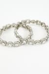 Vivinia By Vidhi Mehra_Silver Plated Zari Zircon Encrusted Bangles Set _Online_at_Aza_Fashions