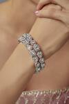 Buy_Vivinia By Vidhi Mehra_Silver Plated Zari Zircon Encrusted Bangles Set _Online_at_Aza_Fashions