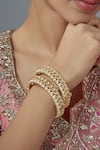 Buy_Vivinia By Vidhi Mehra_Gold Plated Zari Floral Vine Kundan Bangles Set _at_Aza_Fashions