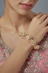 Buy_Vivinia By Vidhi Mehra_Gold Plated Zari Kundan Floral Kada Bangle _at_Aza_Fashions
