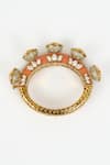 Buy_Vivinia By Vidhi Mehra_Gold Plated Zari Kundan Floral Kada Bangle _Online_at_Aza_Fashions