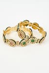 Buy_Vivinia By Vidhi Mehra_Gold Plated Polki, Kundan Saadgi Circlet And Bangles Set Of 2 _Online_at_Aza_Fashions