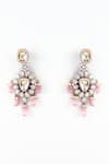 Shop_Vivinia By Vidhi Mehra_Gold Plated Polki, Kundan, Beads, Stones Saadgi Embellished Cluster Earrings _at_Aza_Fashions