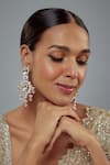 Shop_Vivinia By Vidhi Mehra_Gold Plated Polki, Kundan, Beads, Stones Saadgi Embellished Cluster Earrings _Online_at_Aza_Fashions