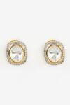 Shop_Vivinia By Vidhi Mehra_Gold Plated Polki, Kundan Florence Embellished Studs _at_Aza_Fashions