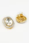 Vivinia By Vidhi Mehra_Gold Plated Polki, Kundan Florence Embellished Studs _Online_at_Aza_Fashions