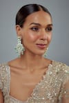 Buy_Vivinia By Vidhi Mehra_Gold Plated Beads, Stones, Diamonds Saadgi Drop Cluster Embellished Earrings _at_Aza_Fashions