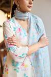 Juanita By Shubhda_Ivory Chanderi Scoop Neck Florence Print Kurta Pant Set _Online_at_Aza_Fashions