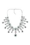 Shop_Auraa Trends_Emerald Green Diamonds Gemstone Necklace Set _Online_at_Aza_Fashions