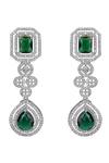 Auraa Trends_Emerald Green Diamonds Gemstone Necklace Set _at_Aza_Fashions