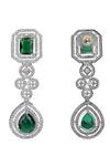 Buy_Auraa Trends_Emerald Green Diamonds Gemstone Necklace Set 