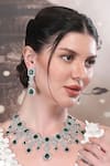 Shop_Auraa Trends_Emerald Green Diamonds Gemstone Necklace Set 
