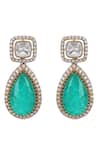 Buy_Auraa Trends_Green Diamonds, Stones Emerald And Necklace Set 