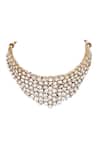Shop_Auraa Trends_Gold Plated Stones Kundan Polki Choker And Earring Set _Online_at_Aza_Fashions