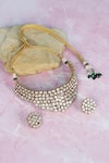 Shop_Auraa Trends_Gold Plated Stones Kundan Polki Choker And Earring Set _at_Aza_Fashions
