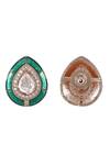 Auraa Trends_Green Stones Embellished Tear Drop Shaped Earrings _Online_at_Aza_Fashions